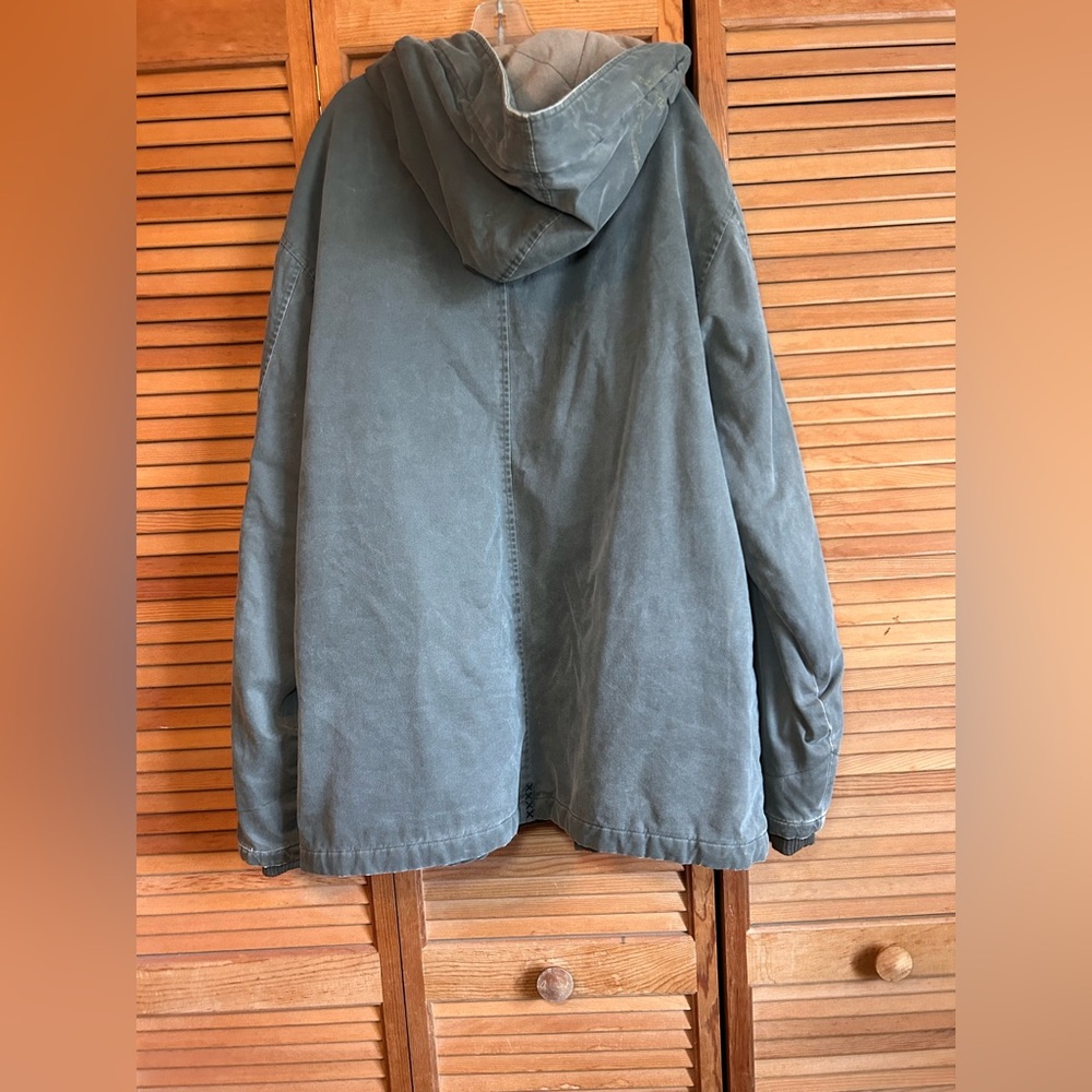 Billabong Men's army green Hooded Military style Jacket Sz L Y2K - Picture 2 of 11